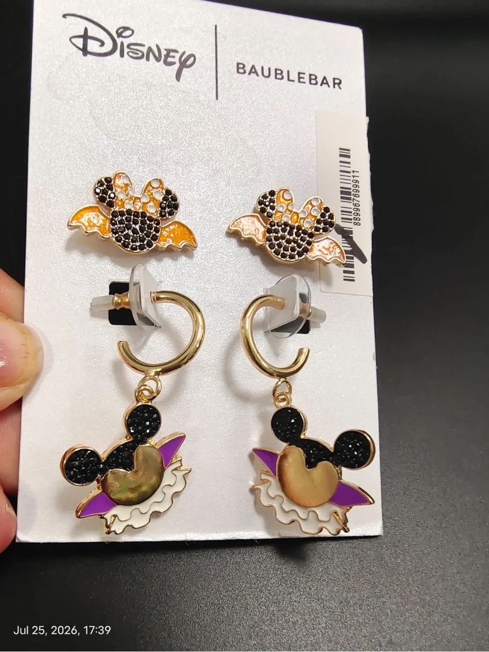 New Disney Baublebar Halloween Earrings Spooky Fun (new) 2 sets of earrings
